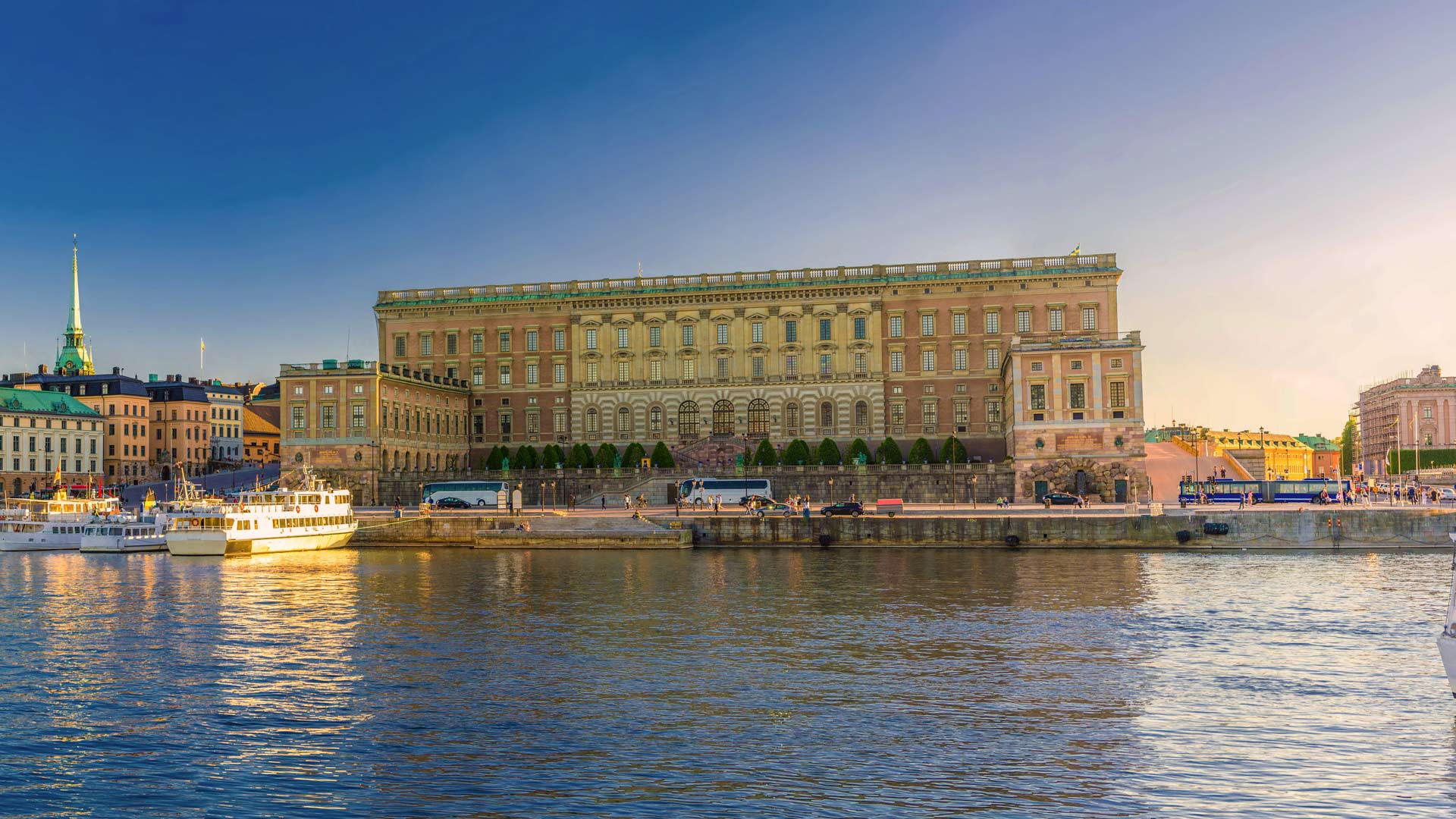 Waterfront view of The Royal Palace in Stockholm